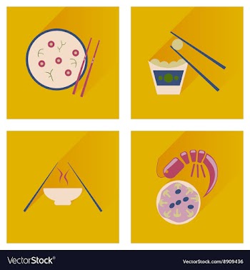 Modern flat icons collection with shadow vector image