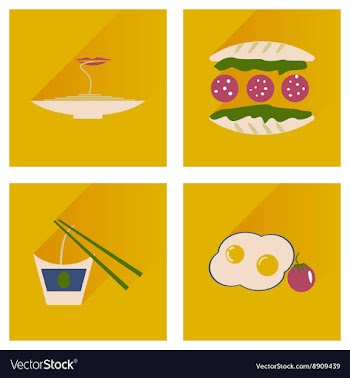 Modern flat icons collection with shadow vector image