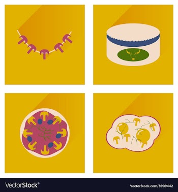 Modern flat icons collection with shadow vector image