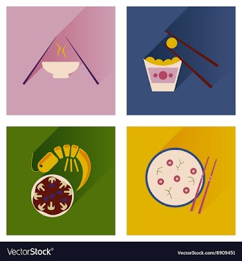 Modern flat icons collection with shadow vector image