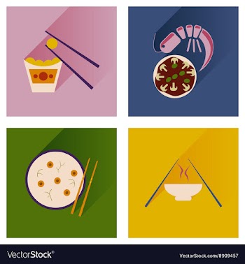 Modern flat icons collection with shadow vector image