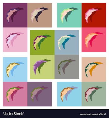 Modern flat icons collection with shadow vector image