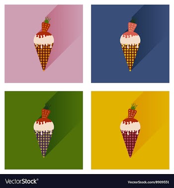 Modern flat icons collection with shadow vector image