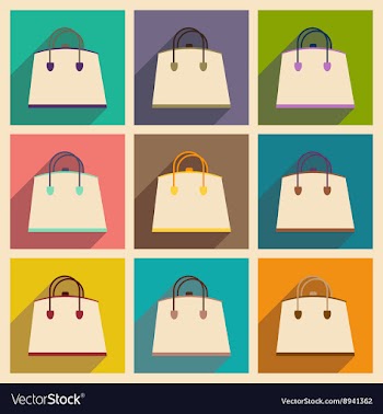 Modern flat icons collection with shadow vector image