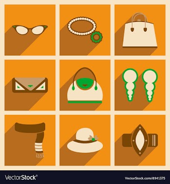 Modern flat icons collection with shadow vector image