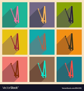 Modern flat icons collection with shadow vector image