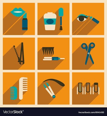 Modern flat icons collection with shadow vector image