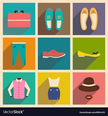 Modern flat icons collection with shadow vector image