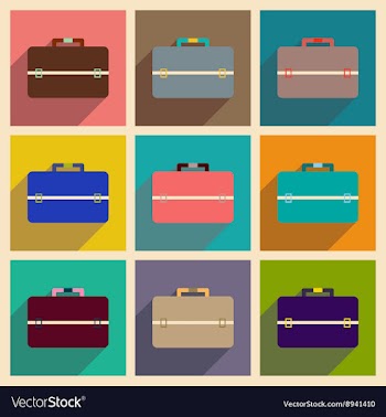 Modern flat icons collection with shadow vector image