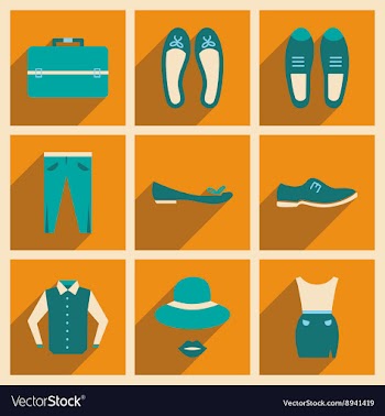 Modern flat icons collection with shadow vector image