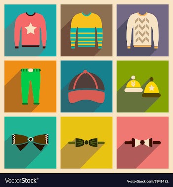 Modern flat icons collection with shadow vector image