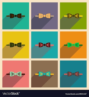 Modern flat icons collection with shadow vector image
