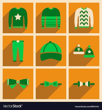 Modern flat icons collection with shadow vector image