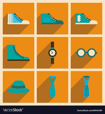 Modern flat icons collection with shadow vector image
