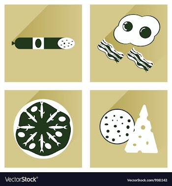 Modern flat icons collection with shadow vector image