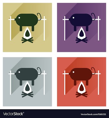 Modern flat icons collection with shadow vector image