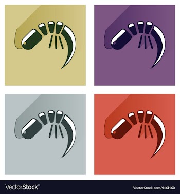 Modern flat icons collection with shadow vector image