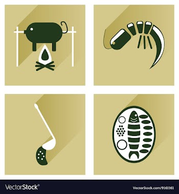Modern flat icons collection with shadow vector image