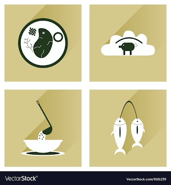Modern flat icons collection with shadow vector image