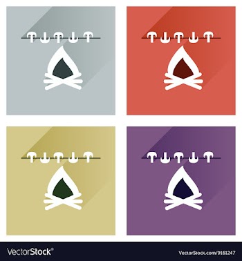 Modern flat icons collection with shadow vector image