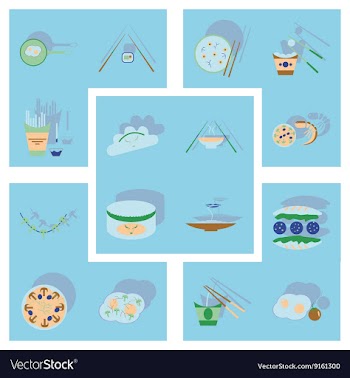 Modern flat icons collection with shadow vector image