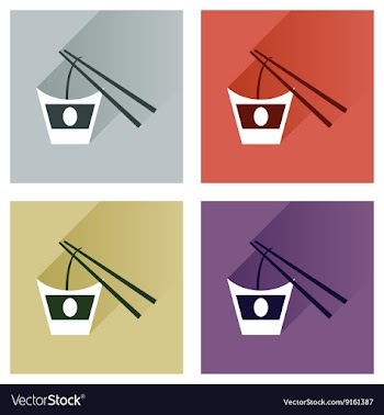 Modern flat icons collection with shadow vector image