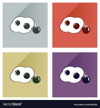 Modern flat icons collection with shadow vector image