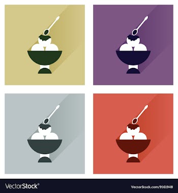 Modern flat icons collection with shadow vector image