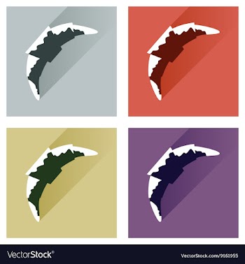 Modern flat icons collection with shadow vector image