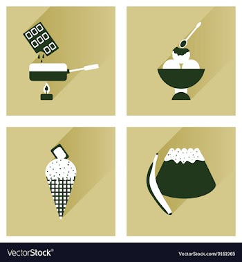Modern flat icons collection with shadow vector image