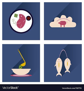 Modern flat icons shadow Ukrainian cuisine vector image