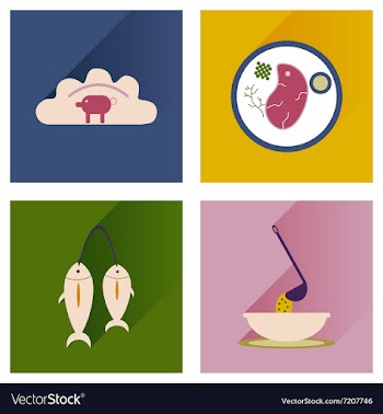Modern flat icons shadow Ukrainian cuisine vector image