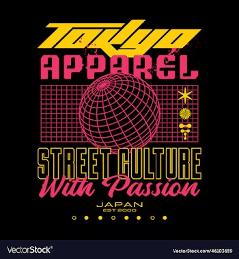 modern futuristic y2k streetwear tokyo slogan