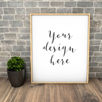 Modern gallery mockup with plant Free Psd