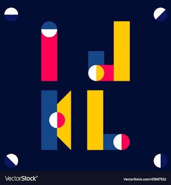 modern geometric font set ijkl
