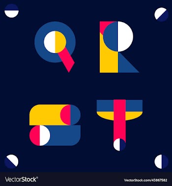 modern geometric font set qrst