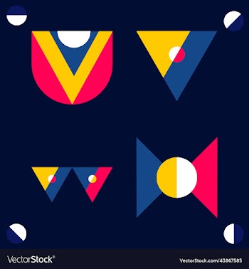 modern geometric font set uvwx