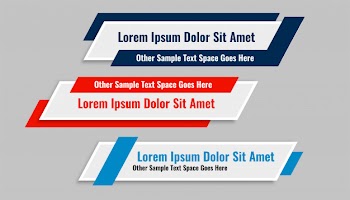 Modern geometric lower third banners set Free Vector