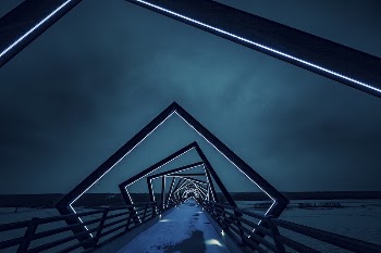 Modern geometric neon bridge architecture | Free Photo - rawpixel
