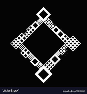 Modern geometrical abstract square badge vector image