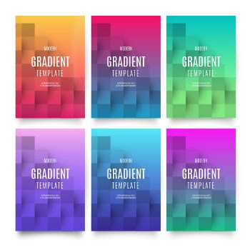 Modern gradient template with geometric background