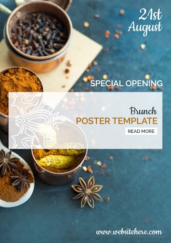 Modern indian food poster template Free Psd