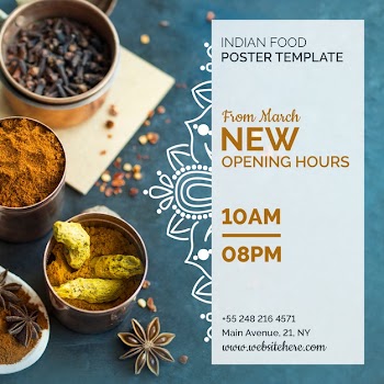 Modern indian food poster template Free Psd