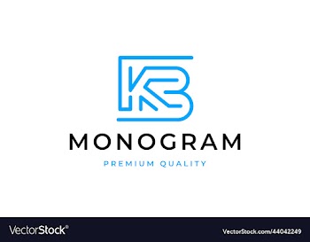 modern initial letter monogram initial kb logo