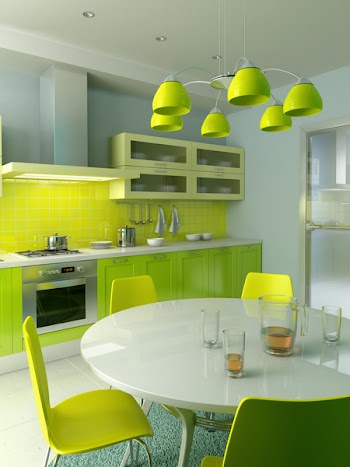 modern kitchen interior 3d rendering