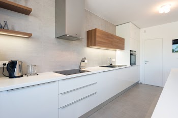 Modern kitchen interior with with built-in appliances