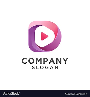Modern letter d with play logo design vector image