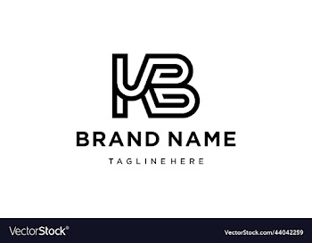modern letter monogram initial kb logo design