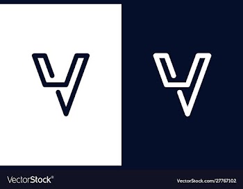 Modern letter v logo design vector image