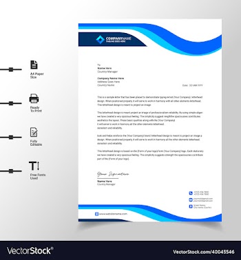 modern letterhead blue elements